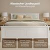Bellamio 'Medje' Bett 140x200 cm in Kassettenoptik, Kiefer, weiß lackiert, Holzbett im Landhausstil mit Lattenrost, geeignet als Doppelbett Bild 3
