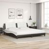 vidaXL Bett mit Matratze "Zadar" Schwarz und Weiß 200x200 cm Kunstleder 3208892 Bild 3