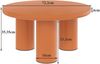 Merax Runder Couchtisch, Durchmesser 72,2 cm, Höhe 35,35 cm, lackierte MDF-Platte und PVC-Beine, Orange Bild 4