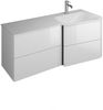 Burgbad BADU Waschbecken mit Unterschrank 122 cm breit, Weiß, Waschbecken Gussmarmor Weiß Samt, Ablage links, 4 Schubladen Bild 2