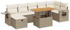 vidaXL 5-tlg. Garten-Sofagarnitur mit Kissen Beige Poly Rattan Akazie 3328038 Bild 2