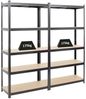 PROREGAL® Schwerlastregal MegaDeal 2x Kellerregal GORILLA 180x90x40cm Fachlast 175kg Schwarz, Garagenregal Werkstattregal Lagerregal Lastenregal 875kg Gesamtlast Bild 2
