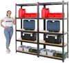 PROREGAL® Schwerlastregal MegaDeal 2x Kellerregal GORILLA 180x90x40cm Fachlast 175kg Schwarz, Garagenregal Werkstattregal Lagerregal Lastenregal 875kg Gesamtlast Bild 3