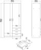 Spell Kleiderschrank 2 Türen 3 Schubladen weiß Schlafzimmer Schrank Möbel Bild 5