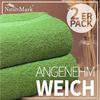 NatureMark Duschtücher 2er-Set Frottier Duschtücher 70x140cm, 100% Baumwolle (2-St), Premium Qualität, DUSCHTUCH, Dusch-Handtuch, 70x140cm, Apfel grün Bild 2