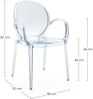 Gartenstuhl Allican 4er-Set aus Kunststoff, modern stapelbar mit Armlehne, transparent Bild 3