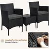 Yaheetech Balkonset, Gartenmöbel-Set 3-teilig. inkl. 2 Stühle mit Sitzkissen & Tisch, Schwarz & Grau Bild 5