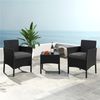 Yaheetech Balkonset, Gartenmöbel-Set 3-teilig. inkl. 2 Stühle mit Sitzkissen & Tisch, Schwarz & Grau Bild 3