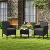 Yaheetech Balkonset, Gartenmöbel-Set 3-teilig. inkl. 2 Stühle mit Sitzkissen & Tisch, Schwarz & Grau Bild 2