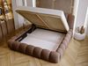 GRAINGOLD Averia Polsterbett 160x200, Doppelbett mit Kopfteil, Bettkasten, Velour-Stoff, Braun Bild 5