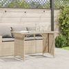 vidaXL Gartentisch mit Glasplatte Beige 110x68x70 cm Poly Rattan 366353 Bild 3