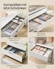 SONGMICS Unterwäsche-Organizer 4er Set, Schubladen-Organizer für IKEA PAX Kleiderschrank, ohne Trennwände, Kleiderschrank-Organizer faltbar, 50 x 22 x 10 cm für Socken, taubengrau Bild 4