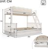 Merax Kinder-Etagenbett 90x200/140x200 cm mit Wolken-Geländer, Schubladen & Zeitschriftenständer, Holz-Familienbett für Kinder & Erwachsene, Weiß Bild 4