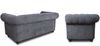 Schlafsofa Chesterfield Asti Bis 2-Sitzer, Sofa mit Schlaffunktion, Couch 2-er, Couchgarnitur, Sofagarnitur, Holzfüße - Glamour Design (Braun (Capri 45)) Bild 3