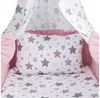 Amilian Babybettwäsche Set 7-teilig - Bettwäsche 100x135 - Kissenbezug 40x60 - mit Himmel, Vollstoffhimmel, 7 teilig, Komplett-Set für Babybett, Gitterbett - Kinderbettwäsche Bild 3