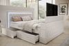PROMETO Möbel Boxspringbett Doppelbett mit Matratze, Schubladen TV-Lift LED Beleuchtung, inkl. 7-Zonen-Taschenfederkernmatratze, TV-Lift im Fußteil, Topper Bild 3