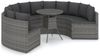 vidaXL 7-tlg. Garten-Sofagarnitur mit Auflagen Poly Rattan Grau 3064891 Bild 2