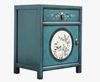Nachttisch Vintage Grün Beige verziert Kommode Kästchen chinesisch Asien Exotisch Kolonial-Stil Antik-Stil Lowboard orientalisch Fernost shabby-chic Landhaus Bild 4