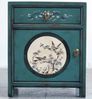 Nachttisch Vintage Grün Beige verziert Kommode Kästchen chinesisch Asien Exotisch Kolonial-Stil Antik-Stil Lowboard orientalisch Fernost shabby-chic Landhaus Bild 1