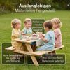 Bellabino 'Inny' Sitzgarnitur für Kinder, Kiefer massiv, natur unbehandelt, 50x89x80 cm, Kindersitzgarnitur für 4 Personen, Matschtisch mit 2 Wannen, ab 2 Jahren Bild 2