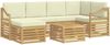 vidaXL Outdoor-Sofagarnitur 7 pcs Weiß und Creme Polyester 3392170 Bild 2