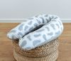 Loolay Seitenschläferkissen Feder WEIß Baumwolle/ MINKY Grau Schwangerschaftskissen M/L o. L/XL, WEICH oder EPS Kügelchen Füllung, 170 oder 190 cm SIZE-Standard, Stillkissen + Kissenbezug abnehmbar mit Reißverschluss!, LOOLAY® 100% Europäische Stoffe u... Bild 1