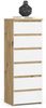 Home Collective Kommode 40 cm breit Holz Highboard Sideboard für Flur Schlafzimmer Wohnzimmer (Mehrzweckschrank Schrank schmal Kommode Schlafzimmer mit Schubladen), Kinderzimmer Organizer 109 cm hoch mit 6 Schubladen Artisan Eiche-weiß Bild 4