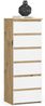 Home Collective Kommode 40 cm breit Holz Highboard Sideboard für Flur Schlafzimmer Wohnzimmer (Mehrzweckschrank Schrank schmal Kommode Schlafzimmer mit Schubladen), Kinderzimmer Organizer 109 cm hoch mit 6 Schubladen Artisan Eiche-weiß Bild 5