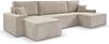 Beautysofa Ecksofa HEKTOR U, mit Schlaffunktion, Breite der Ottomane wählbar – 70 oder 100 cm Bild 2