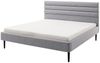 Polsterbett Agadir 180x200 Stoff Neve grau Holzfuß Eiche lackiert Bild 3