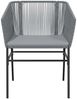 vidaXL 3-tlg. Garten-Essgruppe mit Kissen Grau Poly Rattan Glas 3334527 Bild 5
