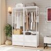 VOWNER Garderobenständer mit Sitzbank, Schublade & Kleiderstange, schmaler Flurgarderobe, (1 St), moderner Kleiderständer mit 3 Schubladen & stabiles Schuhregal Bild 4