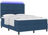 vidaXL Boxspringbett mit LED-Lichtleisten Blau 160 x 200 cm Stoff 3342885 Bild 3