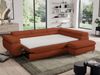Ecksofa, L-form mit Schlaffunktion, verstellbaren Kopfstützen, Bettkasten - PEDRO - Orange Plüsch - Topper T25 - rechts Bild 5