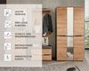 Garderoben-Set >Memphis< (3-teilig) Artisan Eiche Dekor / Graphit - 185x192x38 (BxHxT) Bild 2