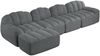 Modulares Sofa aus Granulierter Fleece, 4-Sitzer, L-Form, 366x165x79 cm, Grau Bild 4
