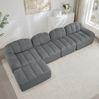 Modulares Sofa aus Granulierter Fleece, 4-Sitzer, L-Form, 366x165x79 cm, Grau Bild 2