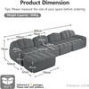 Modulares Sofa aus Granulierter Fleece, 4-Sitzer, L-Form, 366x165x79 cm, Grau Bild 3