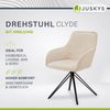 Juskys Drehstuhl Clyde mit Armlehne & Stoff Bezug - Esszimmerstuhl modern - Polsterstuhl Esszimmer - 120 kg belastbar - Stuhl Samt Beige Bild 2