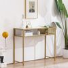 M MCombo Konsolentisch Schmal Marmor Gold, Modern Beistelltisch mit 2 Ablage & Metallgestell, Eingangstisch für Flur Wohnzimmer Schlafzimmer, 110×40×90cm, 2276 Bild 2