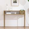 M MCombo Konsolentisch Schmal Marmor Gold, Modern Beistelltisch mit 2 Ablage & Metallgestell, Eingangstisch für Flur Wohnzimmer Schlafzimmer, 110×40×90cm, 2276 Bild 3