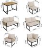 Merax Gartenlounge-Set, 7-tlg, Metall / Polyester beige Bild 5