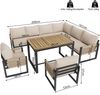 Merax Gartenlounge-Set, 7-tlg, Metall / Polyester beige Bild 4