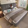 Polsterbett 140×190 cm mit hydraulischem Bettkasten, USB/Type-C und Becherhalter, Grau, ohne Matratze Bild 3