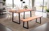 Massivholz Esstisch mit Baumkante | Esszimmertisch Industrial 180x90 | Küchentisch Akazie Massiv | Industrial Design | Goldbraun | Tarn von Kadima Design Bild 3