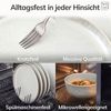 PURE LIVING INTERIOR DESIGN Geschirr-Set Pure Living Speiseteller 6er 26cm »Ibiza«, Steingut, Beige, 6 Personen, Steingut, Mediterrane Handwerksoptik, Reaktive Glasur – jedes Stück einzigartig… Bild 4