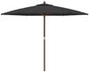 vidaXL Sonnenschirm mit Holzmast Schwarz 299x240 cm 363173 Bild 4