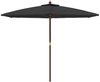 vidaXL Sonnenschirm mit Holzmast Schwarz 299x240 cm 363173 Bild 3
