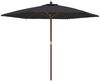 vidaXL Sonnenschirm mit Holzmast Schwarz 299x240 cm 363173 Bild 2