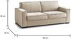 Dmora 2-Sitzer Schlafsofa Alk, Wohnzimmersofa mit drehbarer Öffnung, gepolsterter Stoff mit schmalen Armlehnen, 100 % Made in Italy, 160 x 95 x 90 cm, Beige Bild 3